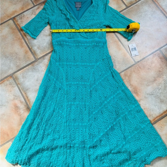 Teal Lace boho Midi Dress by Rabbit Rabbit Rabbit size 4 medium - Picture 7 of 8